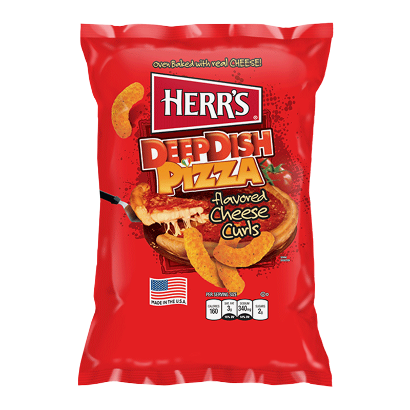 Herr's Deep Dish Pizza Flavoured Cheese Curls (198g)