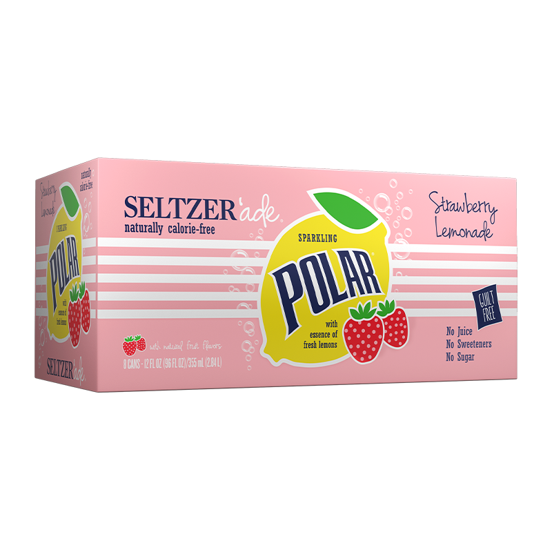 Polar Seltzer'Ade Strawberry Lemonade Case of 8 (8 x 355ml)
