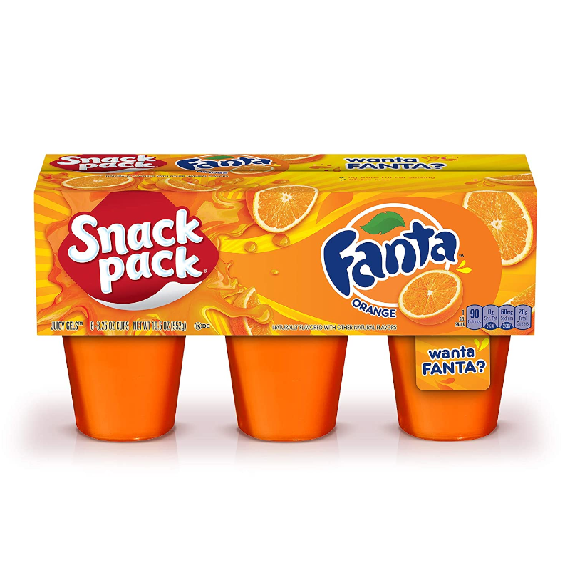 Snack Pack Fanta Orange Juicy Gels 6 Cups (552g)