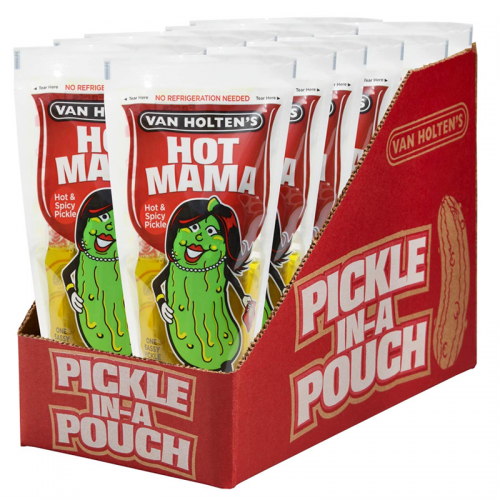 Van Holten's King Size Hot Mama Hot & Spicy Pickle In-a-Pouch (Box of 12)
