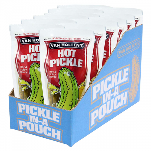 Van Holten's Jumbo Hot & Spicy Pickle In-a-Pouch (Box of 12)