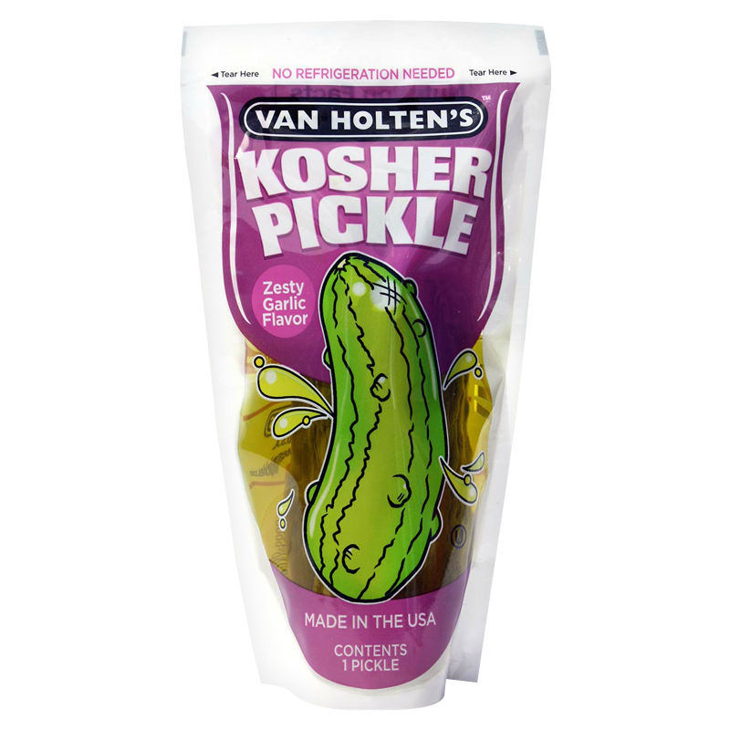 Van Holten's Jumbo Kosher Garlic Pickle In-a-Pouch