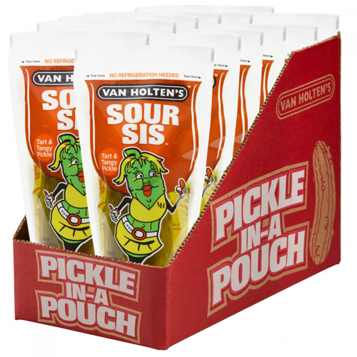 Van Holten's King Size Sour Sis Tart & Tangy Pickle In-a-Pouch (Box of 12)